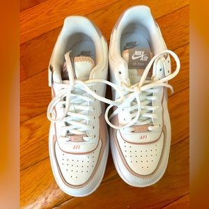 Women’s Nike Airforce 1 Shadow White Pink Oxford